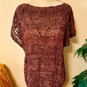 80s vintage brown mesh top